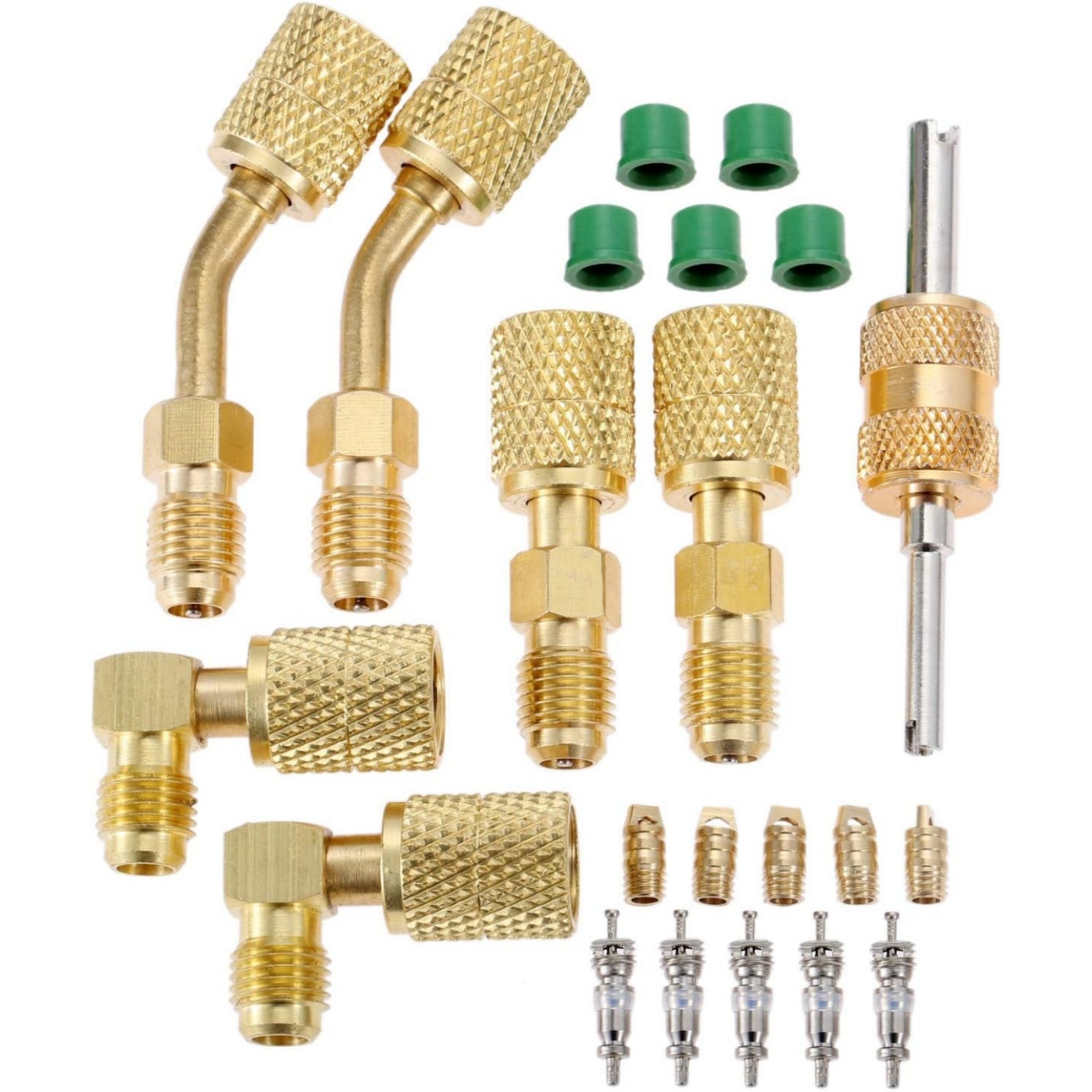R410A Adapter Kit Mini Split Adapter With Thread: 1/4″ Male, 5/16″ Female