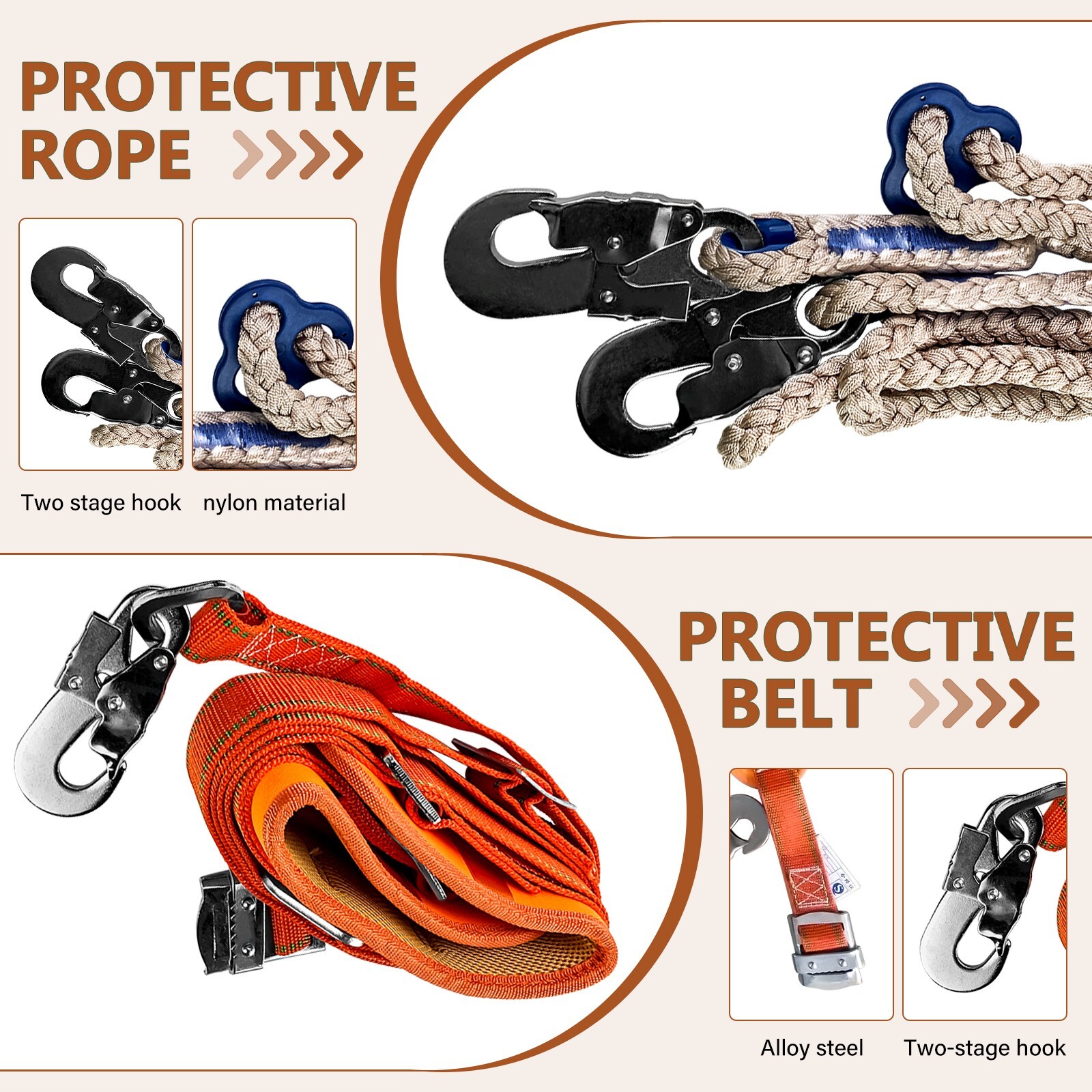 Tree Spikes Adjustable Height Pole Tree Climbing Spurs Steel w/2 Climbing Gear