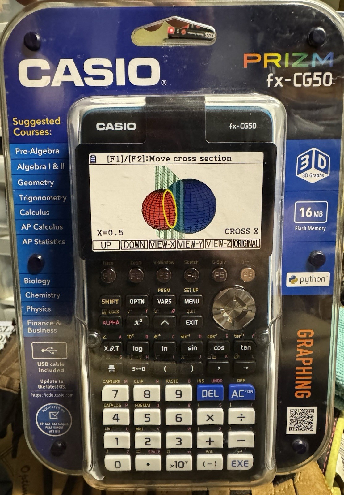 Casio Prizm FX-CG50 Color Graphing Calculator w/3D Graph -black/ New
