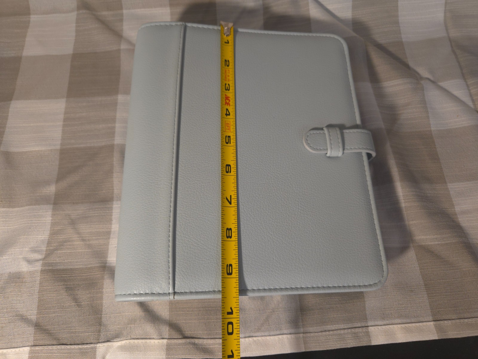 LIGHT BLUE STRAP-CLOSURE FRANKLIN PLANNER 7-RING FAUX LEATHER MINT CONDITION
