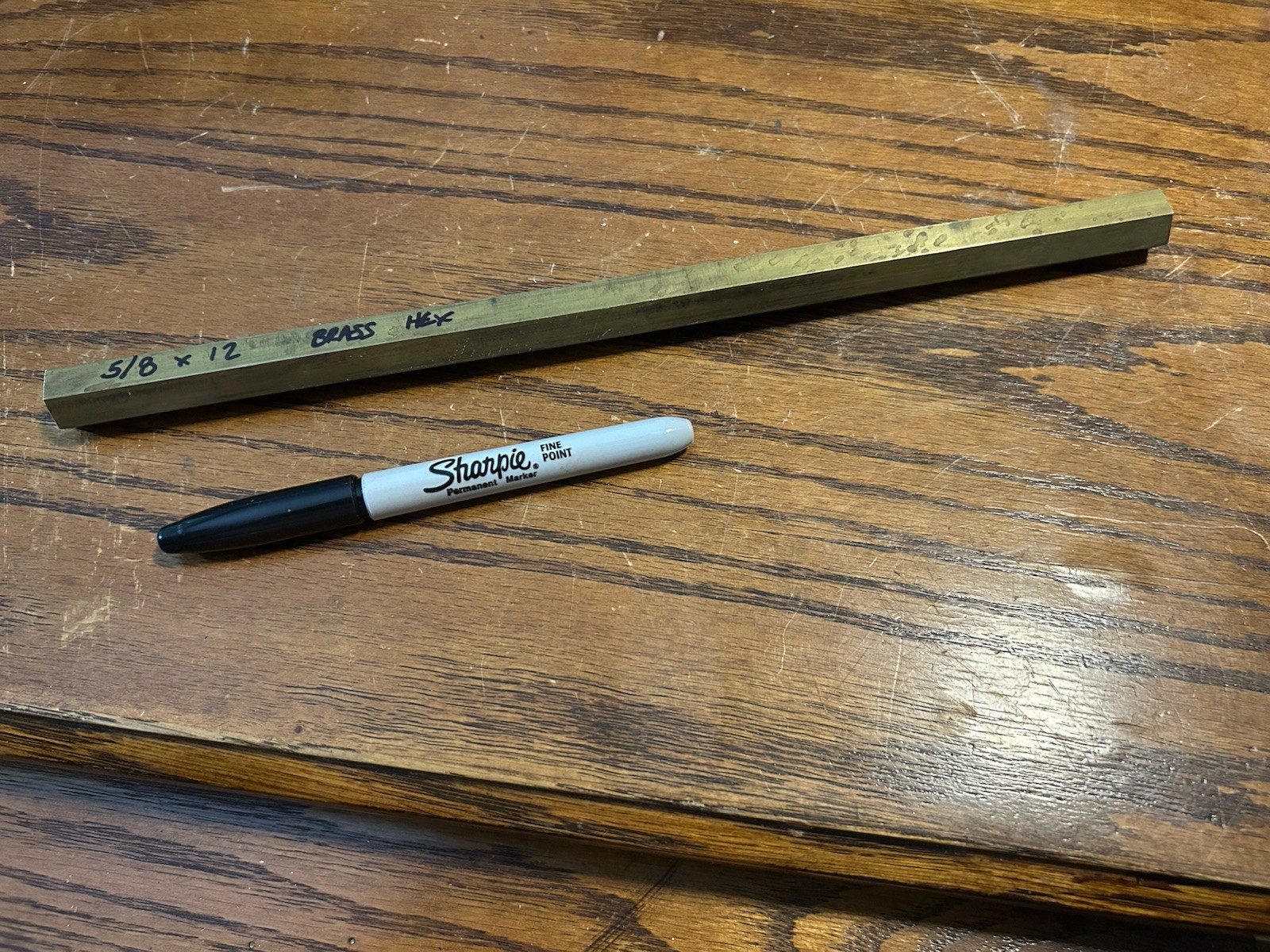 5/8″ ( across flats ) x 12″ long Brass Hex Bar