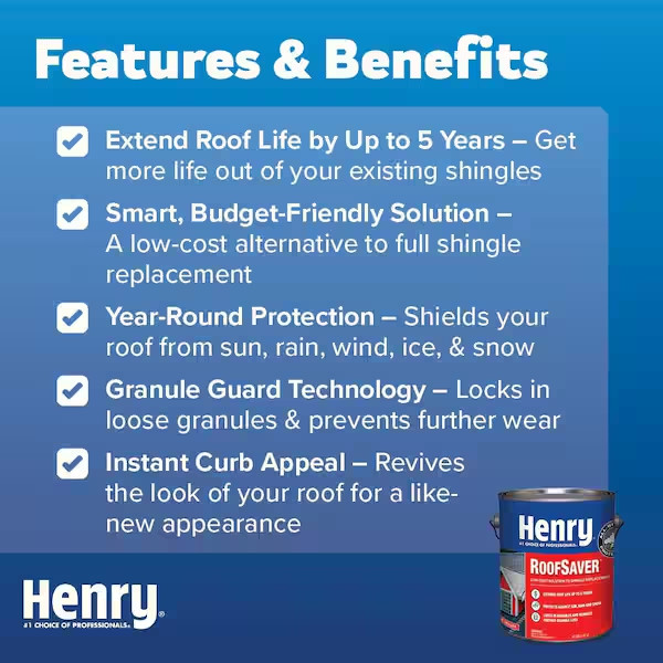 Henry 812 RoofSaver Clear Sealer Shingle Coating to Extend Shingle Life-0.90 Gal
