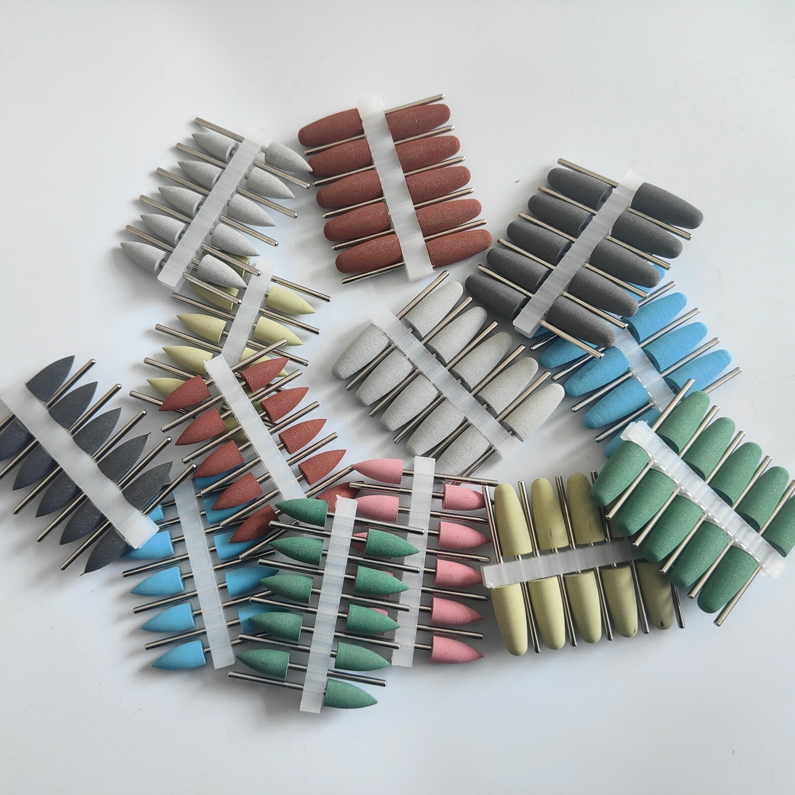 50 Pcs Dental Lab Silicone Rubber Polishers Diamond Polishing Burs Shank 2.35mm