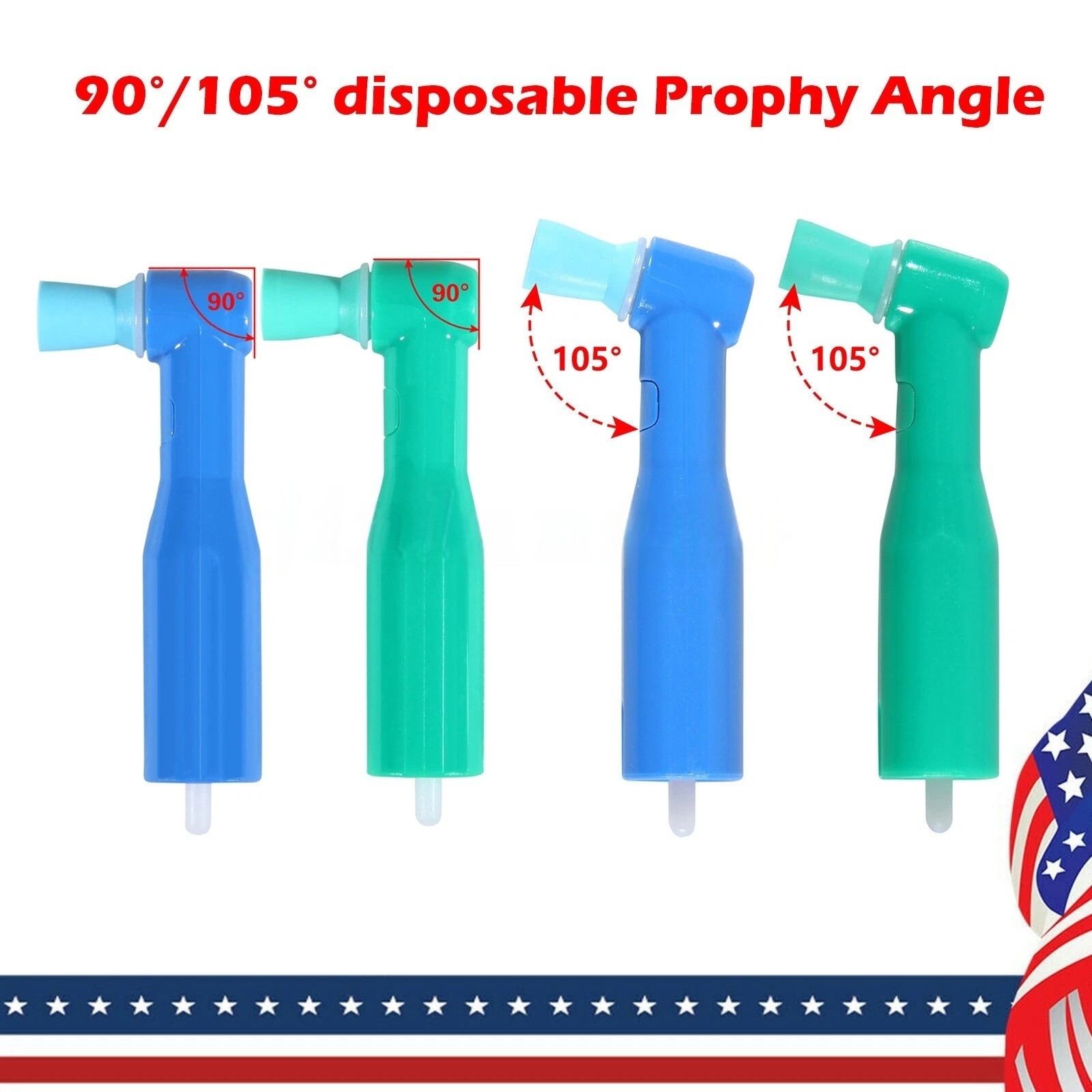 Dental Prophy Angles Brushes 90° 105° Rubber Teeth Whitening Polishing Cup Angle