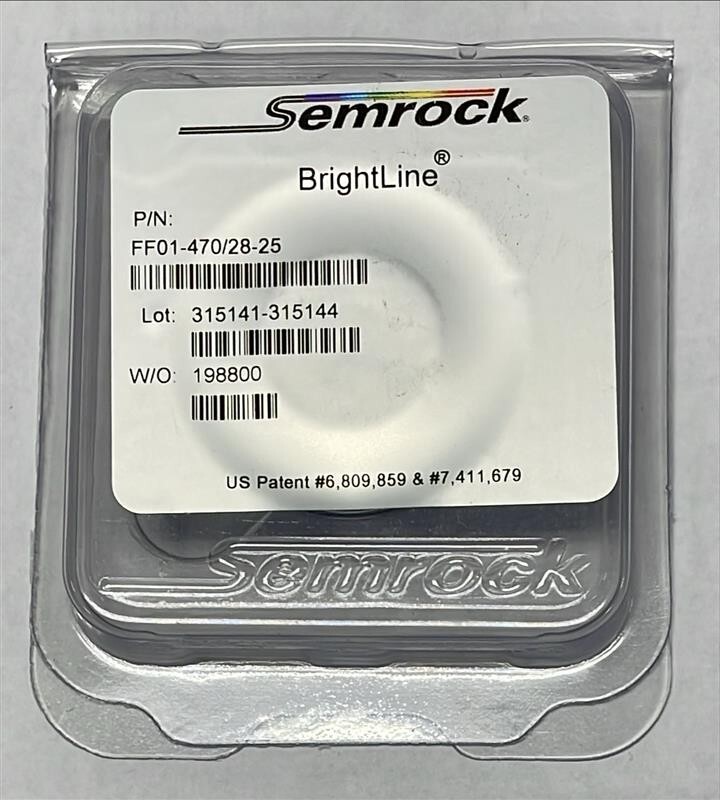 New SEMROCK FF01-470/28-25 BrightLine BANDPASS FILTER Single-Band IDEX FFF01-531