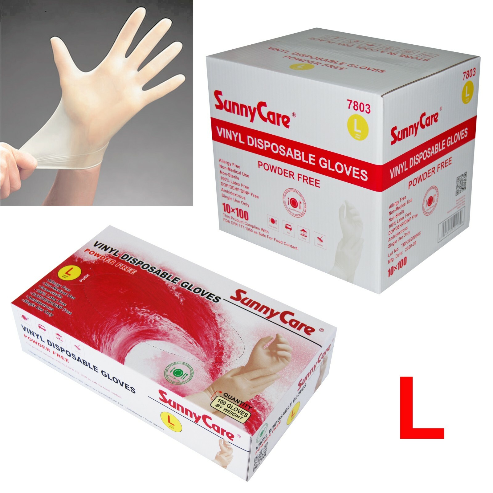 1000pcs Vinyl Gloves Powder Free (Latex Nitrile Free)🔥[DISCOUNTS] 🔥 Large