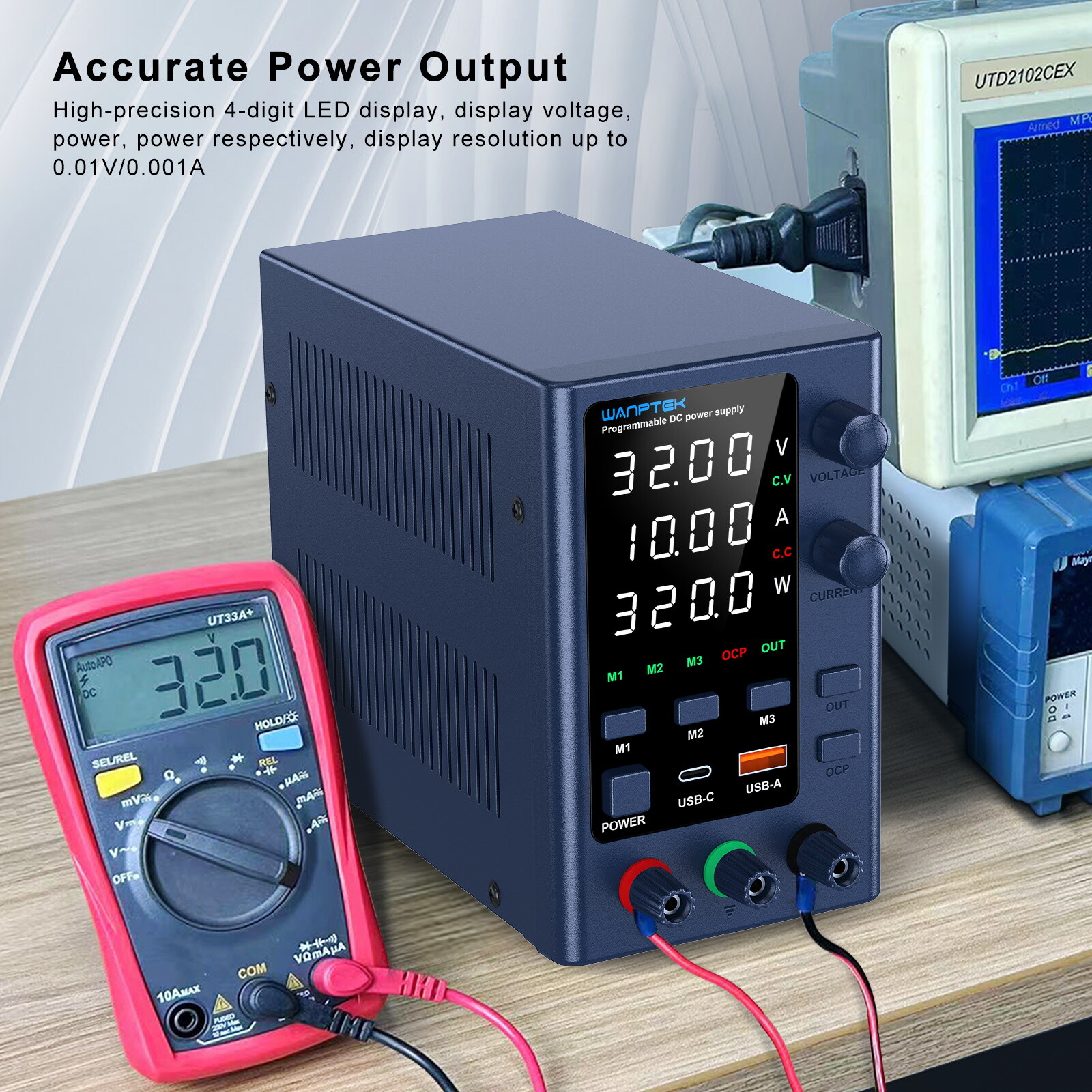 EPS 0-32V 10A Adjustable Lab DC Power Supply Variable Precision Internal Memorie