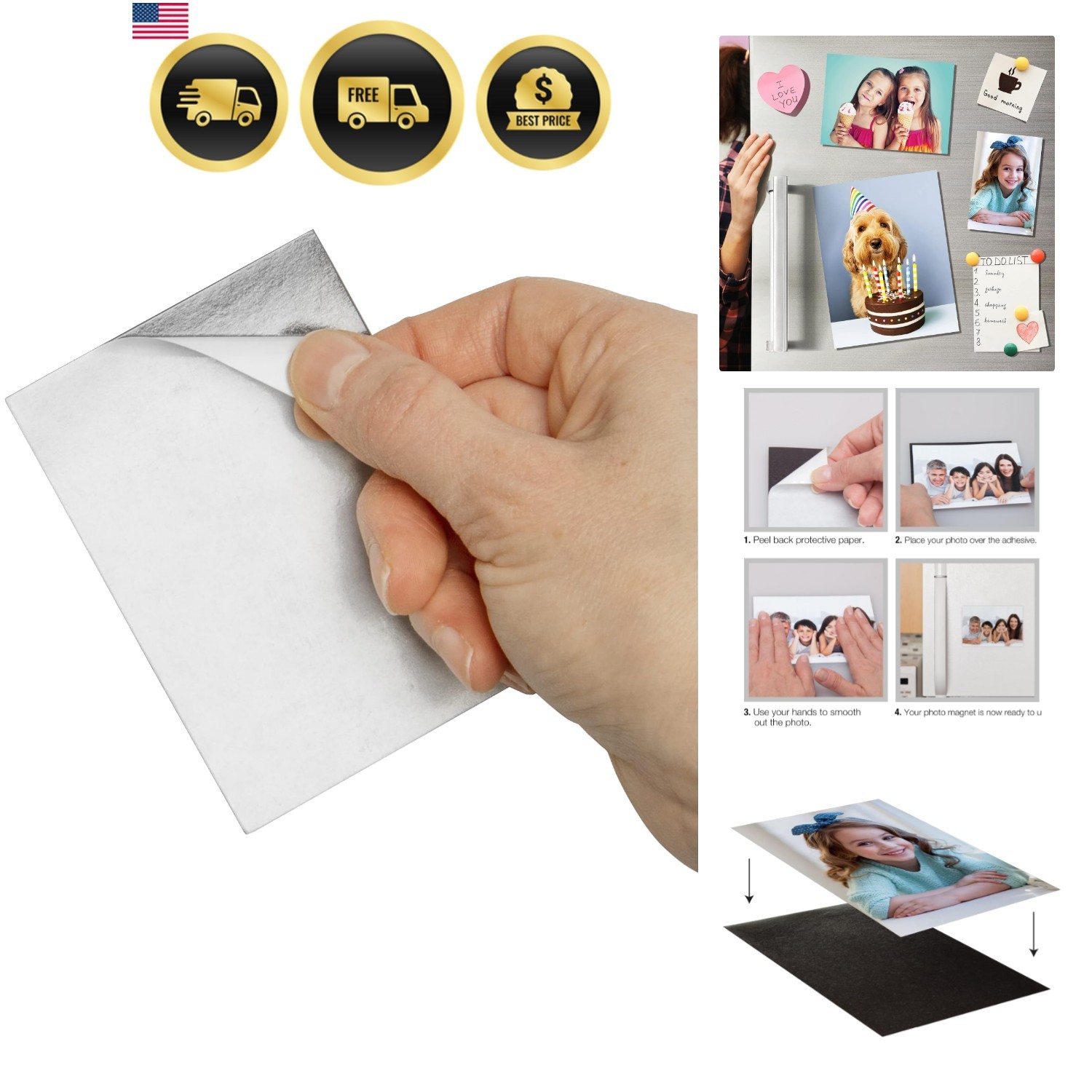 2.5″ x 3.5″ Self-Adhesive Magnets – Pack of 100