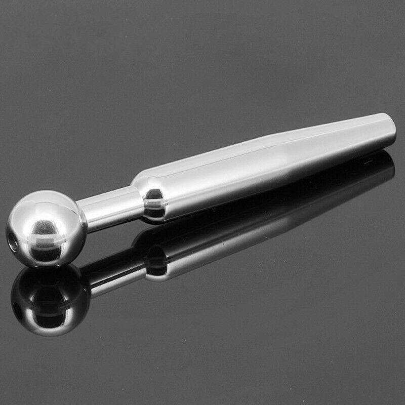 Male Stainless Steel Urethral Dilator Through-hole Urethral Sound Penis Plug NEW