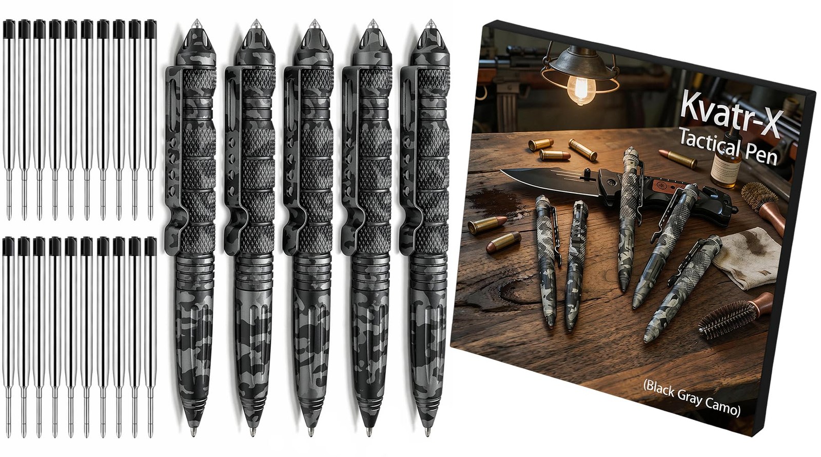 5 Pack Self Defense Military Tactical Pen, Heavy Duty EDC Metal Pen with Tung…