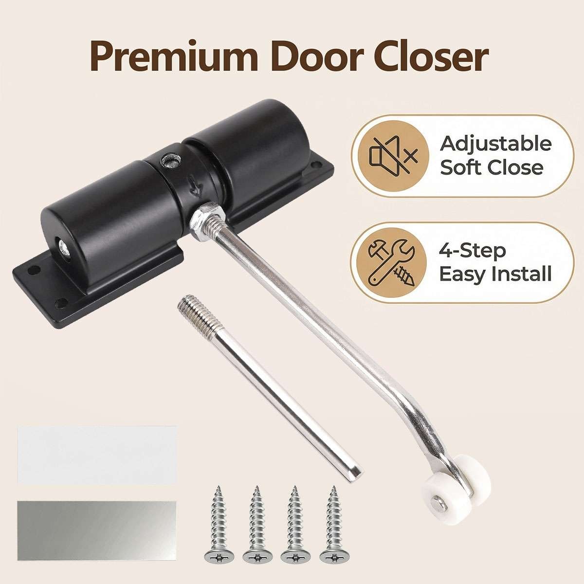 Stainless Steel Automatic Door Closer Safety Spring Door Closer Adjustable 30 kg