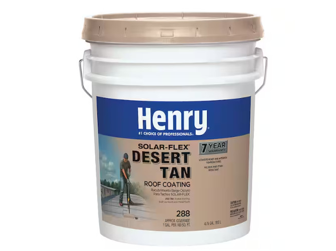 Henry 288 Solar-Flex Tan Acrylic Elastomeric Reflective Roof Coating 4.75 Gal