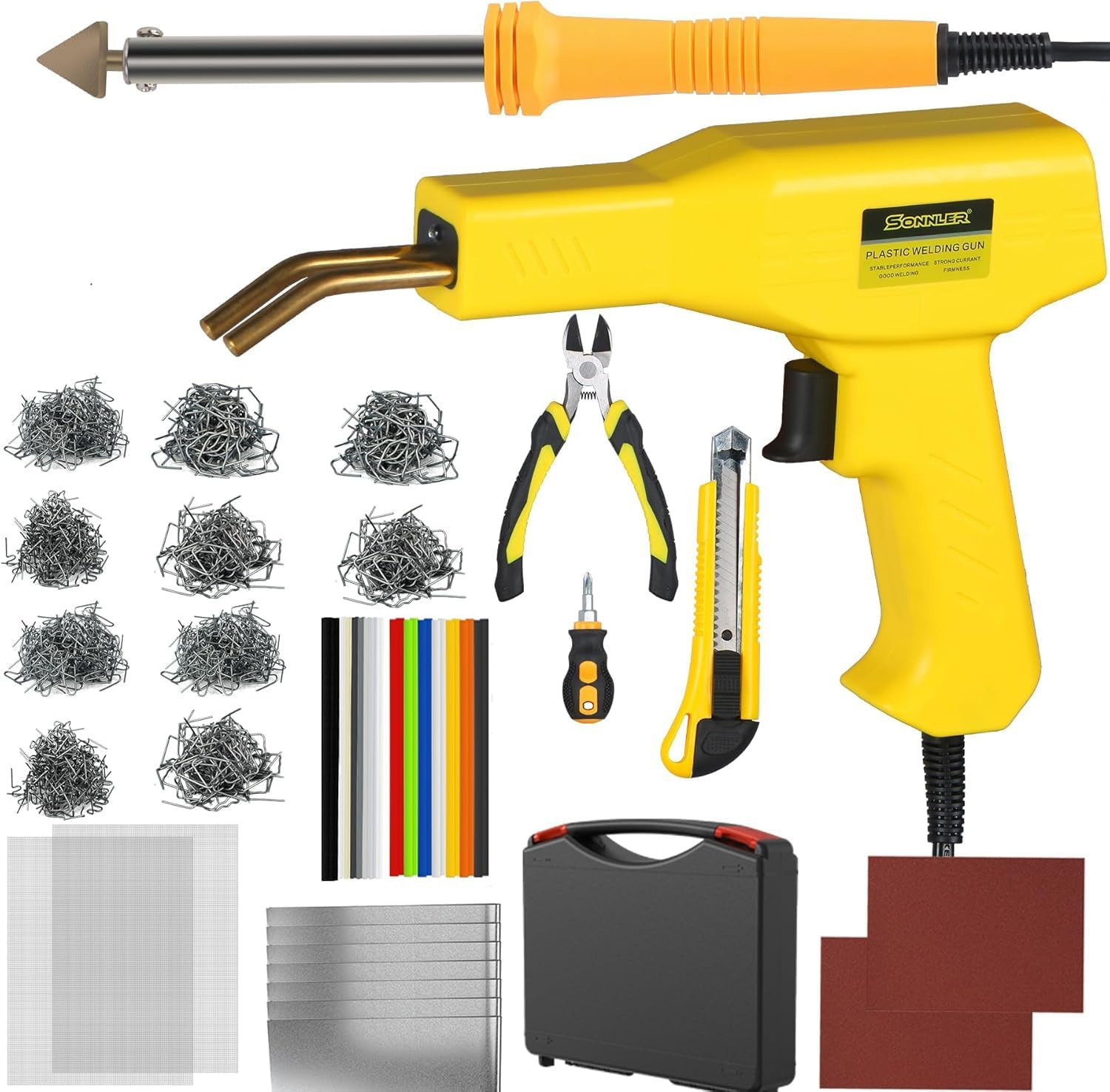 Plastic Welder, 2 in 1 Plastic Welding Kit, 1000PCS Hot Stapler Plastic Repair