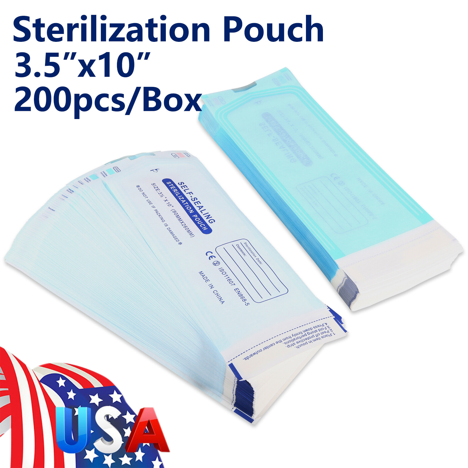 Up to 7000 Sterilization Pouches 3.5 «x 10 » Dental Medical Self Seal Pouch Bags