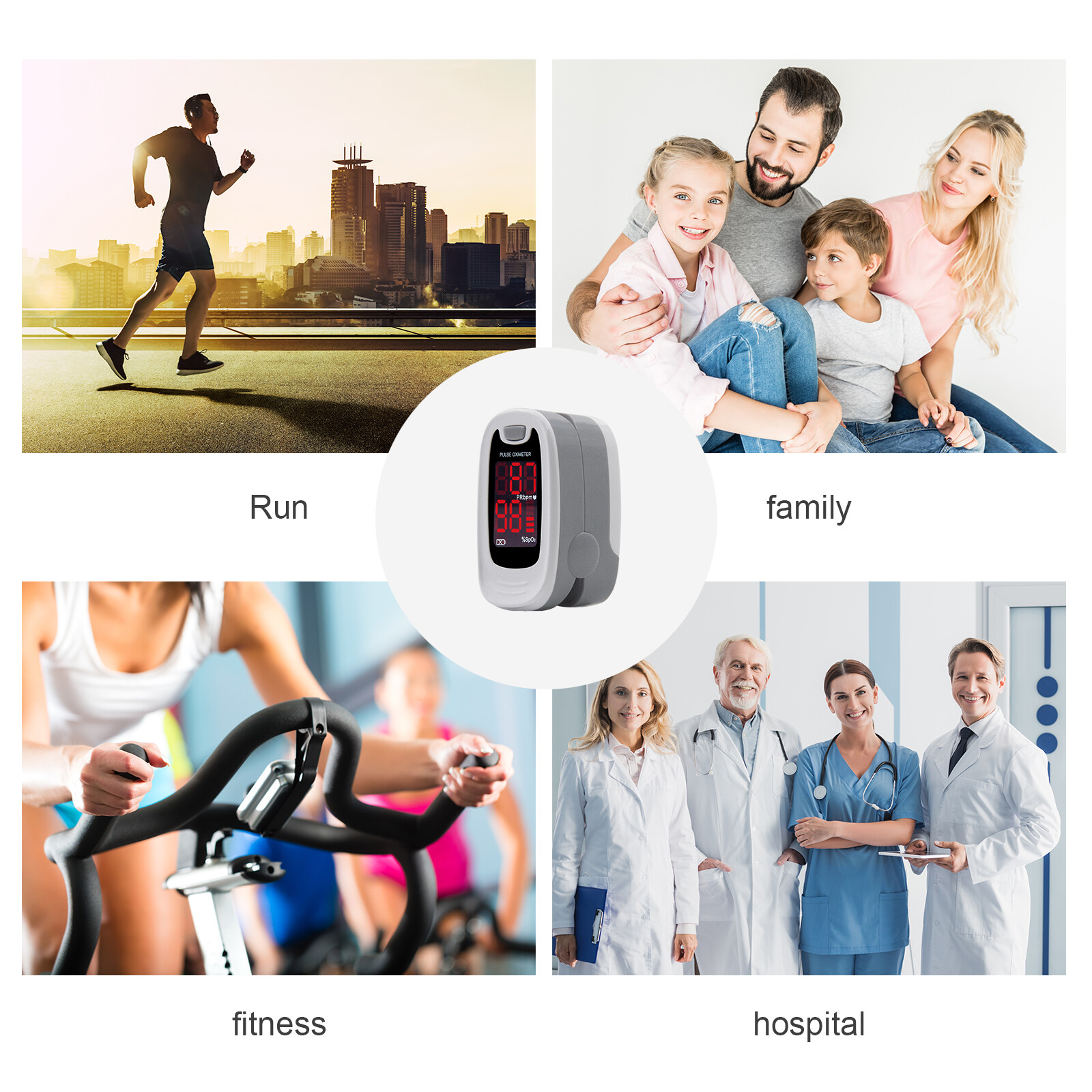 Fingertip Pulse Oximeter Blood Oxygen Saturation Monitor LED CMS50M