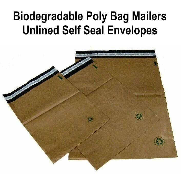 Biodegradable Poly Bag Mailers #3 10″x13″ Brown Unlined Self Seal Envelopes
