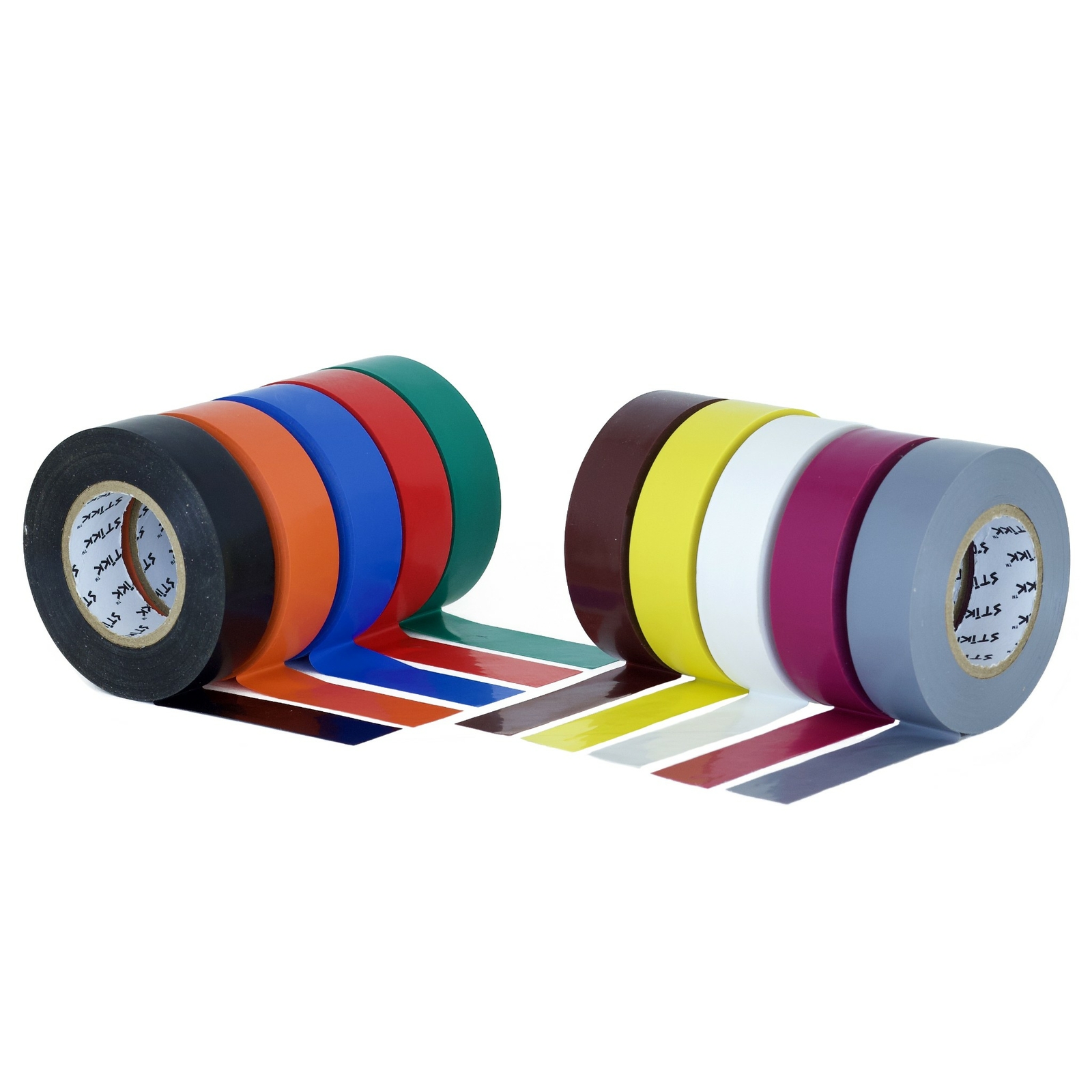 STIKK Multi Colored Electrical Tape (10 Pack) 3/4″ Wide 66 Feet 20 Meters Long