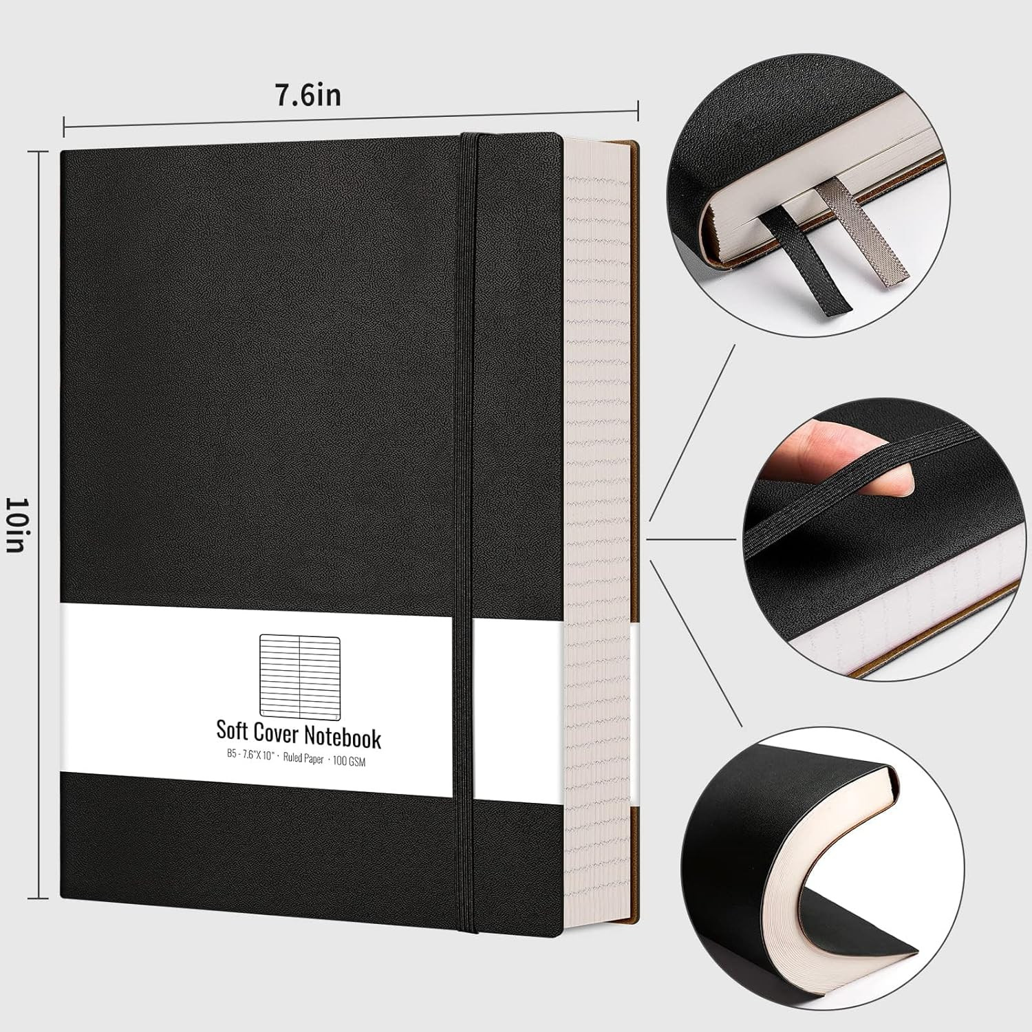 Lined Journal Notebook 320 Pages B5 Ruled Thick Paper Soft Cover Writing Books 1