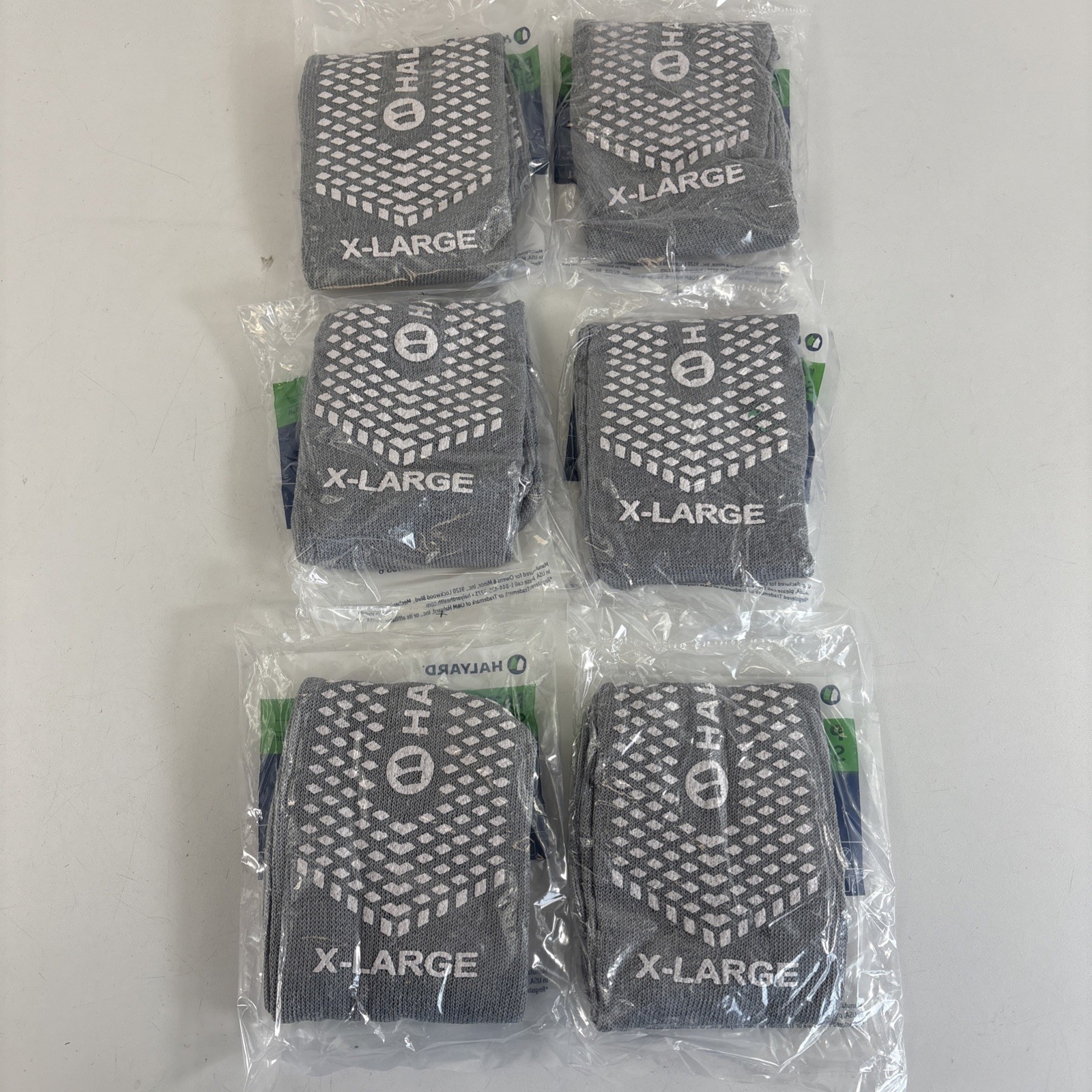 6 Pairs Patient Slippers XL By Halyard #48681, Light Grey, Cotton, Double Tread