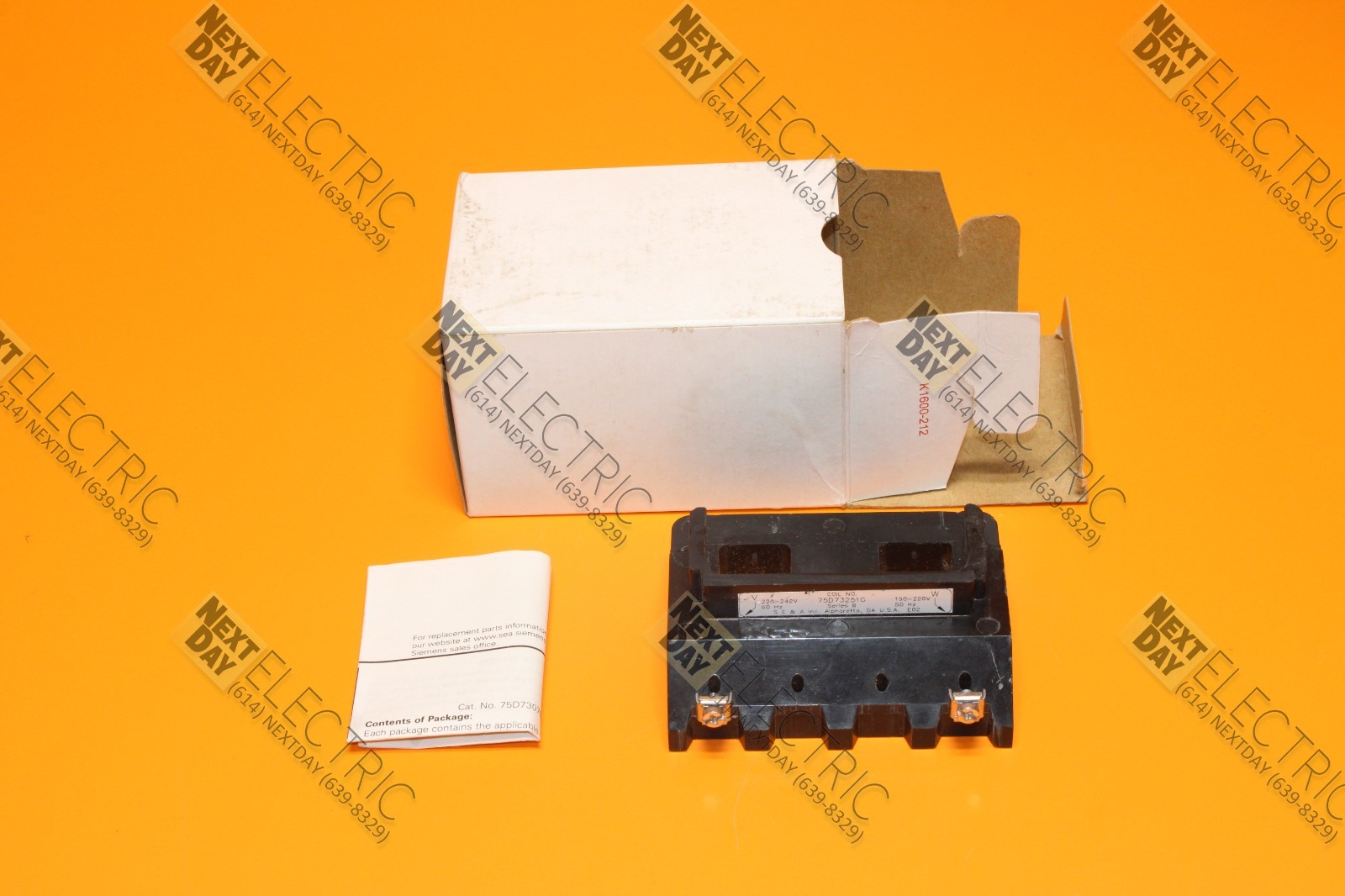 Siemens, 75D73251G, Starter Contactor Relay 220-240v Size 3 1/2 Coil Solenoid