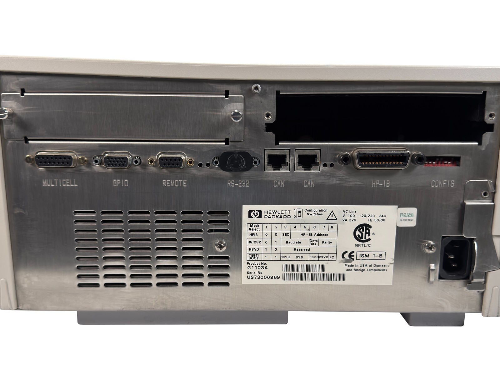 HP 8453 UV-Vis Spectrophotometer G1103A Diode Array – No Interface Card