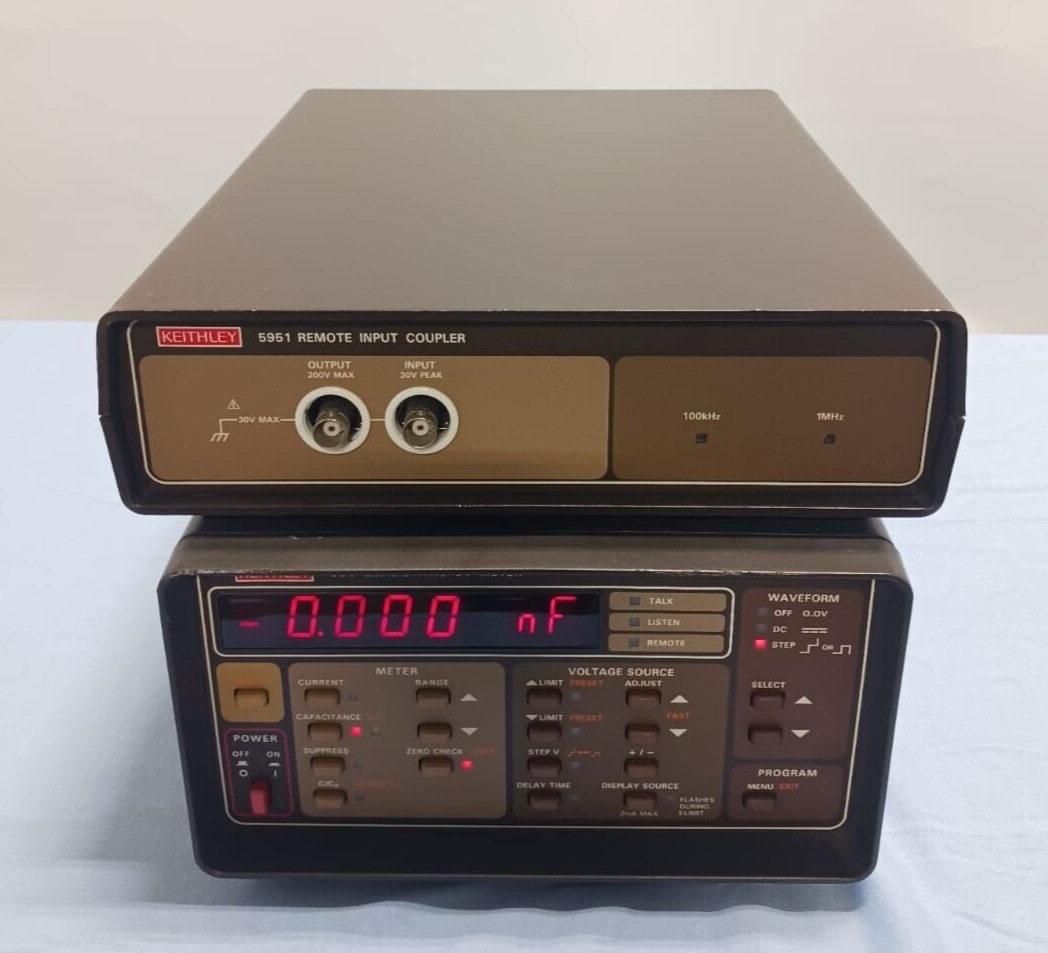 Keithley 595 Quasistatic CV Meter 0706256 w/ 5951 Remote Input Coupler 0692715