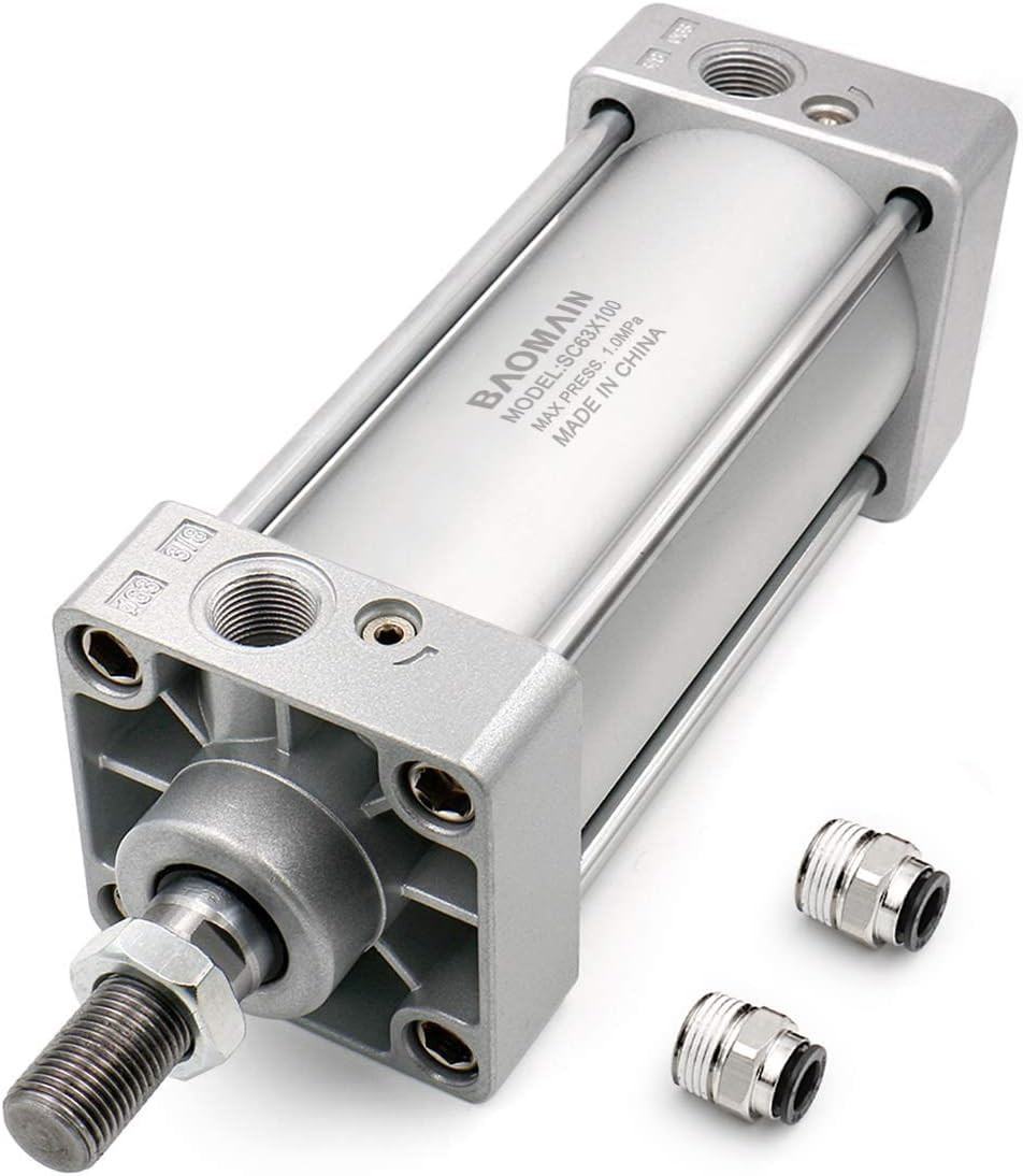 Pneumatic Air Cylinder SC 63 X 100, PT 3/8 Port, 2-1/2″ Bore, 3.94″ Stroke, Sing