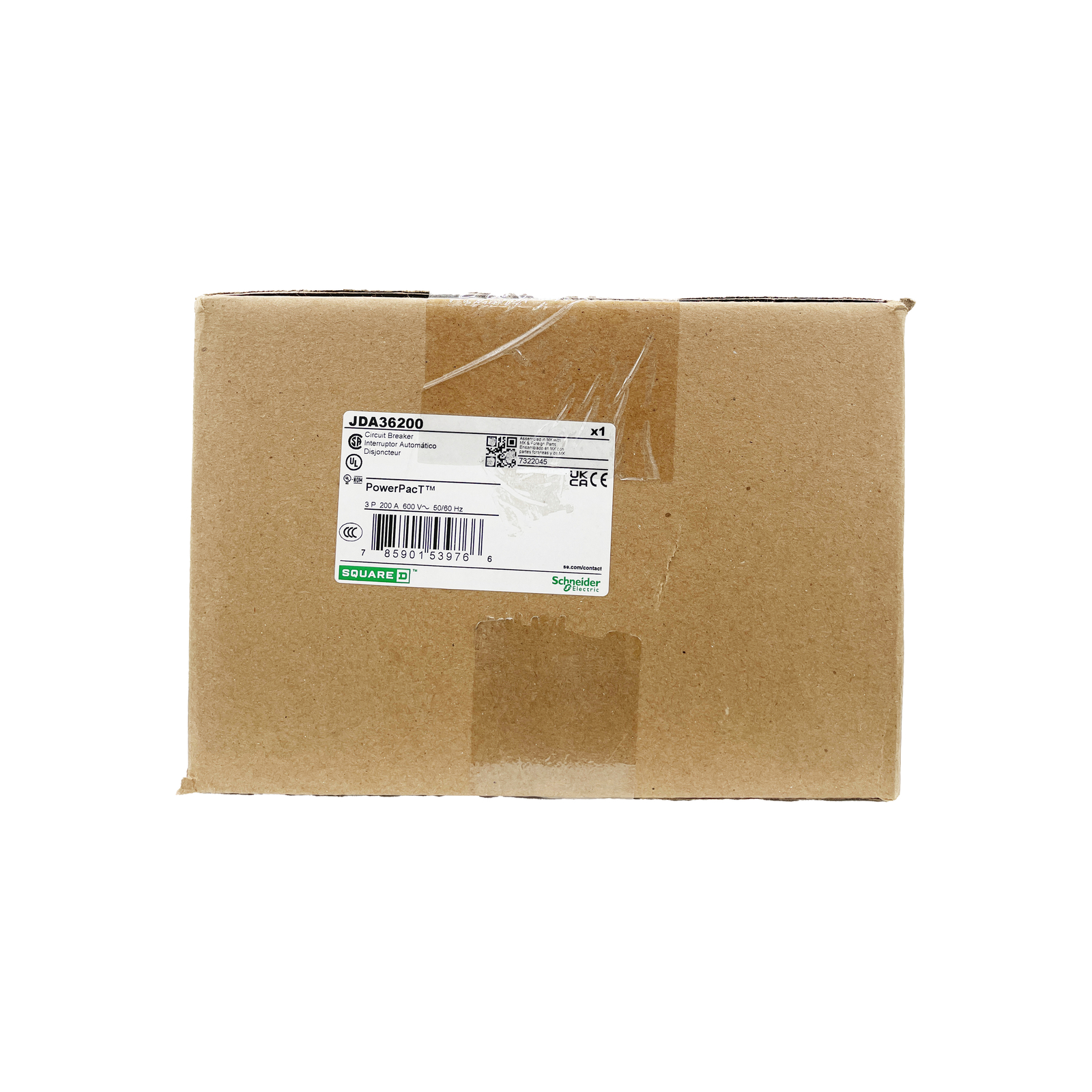 NIB – Square D – JDA36200 – Molded Case Circuit Breaker – 200A, 3-Phases, 600V