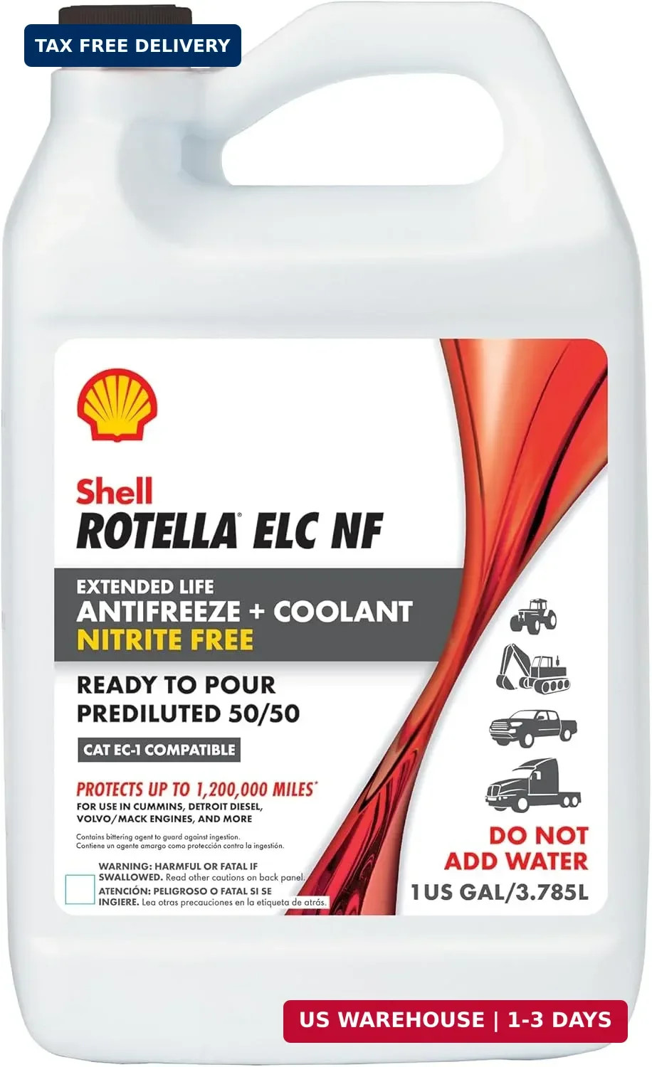 Shell Rotella Nitrite-Free Extended Life ELC Anti-Freeze + Coolant, Pre-Diluted