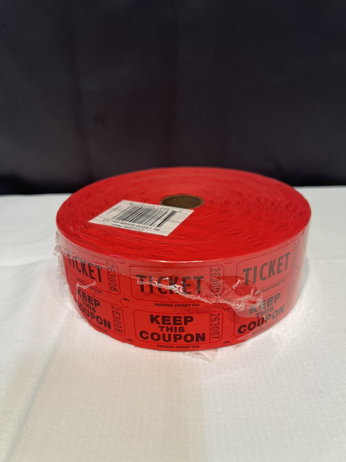 Numbered Red Raffle Drawing Tickets Double Tickets 2000 Roll Fundraiser NWT