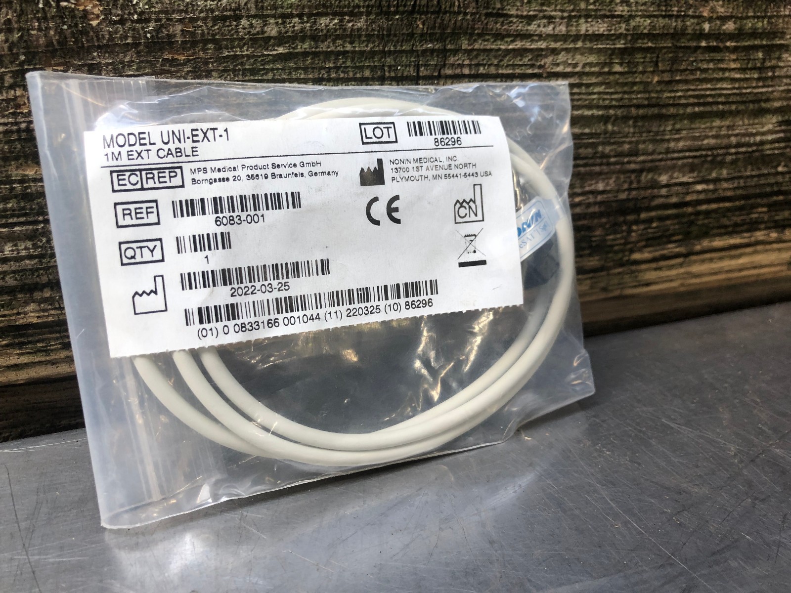 NOS Nonin Universal 3ft/1M SpO2 Oximeter Sensor Extension Cable PN: 6083-001