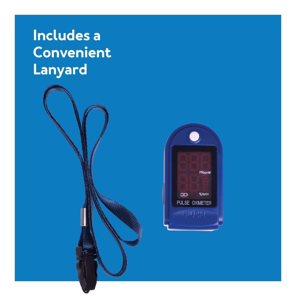 Roscoe Medical Finger Pulse Oximeter Oxygen 1 Count (Pack of 1), Blue