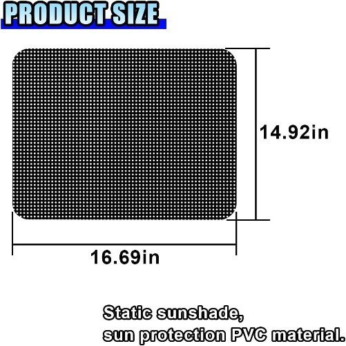2PCS Reusable Static Cling Car Window Shades, UV & Heat G Size: Mesh Hole-2PCS
