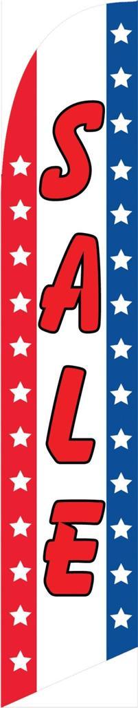Sale (stars and stripes) 12ft Feather Banner Swooper Flag – FLAG ONLY