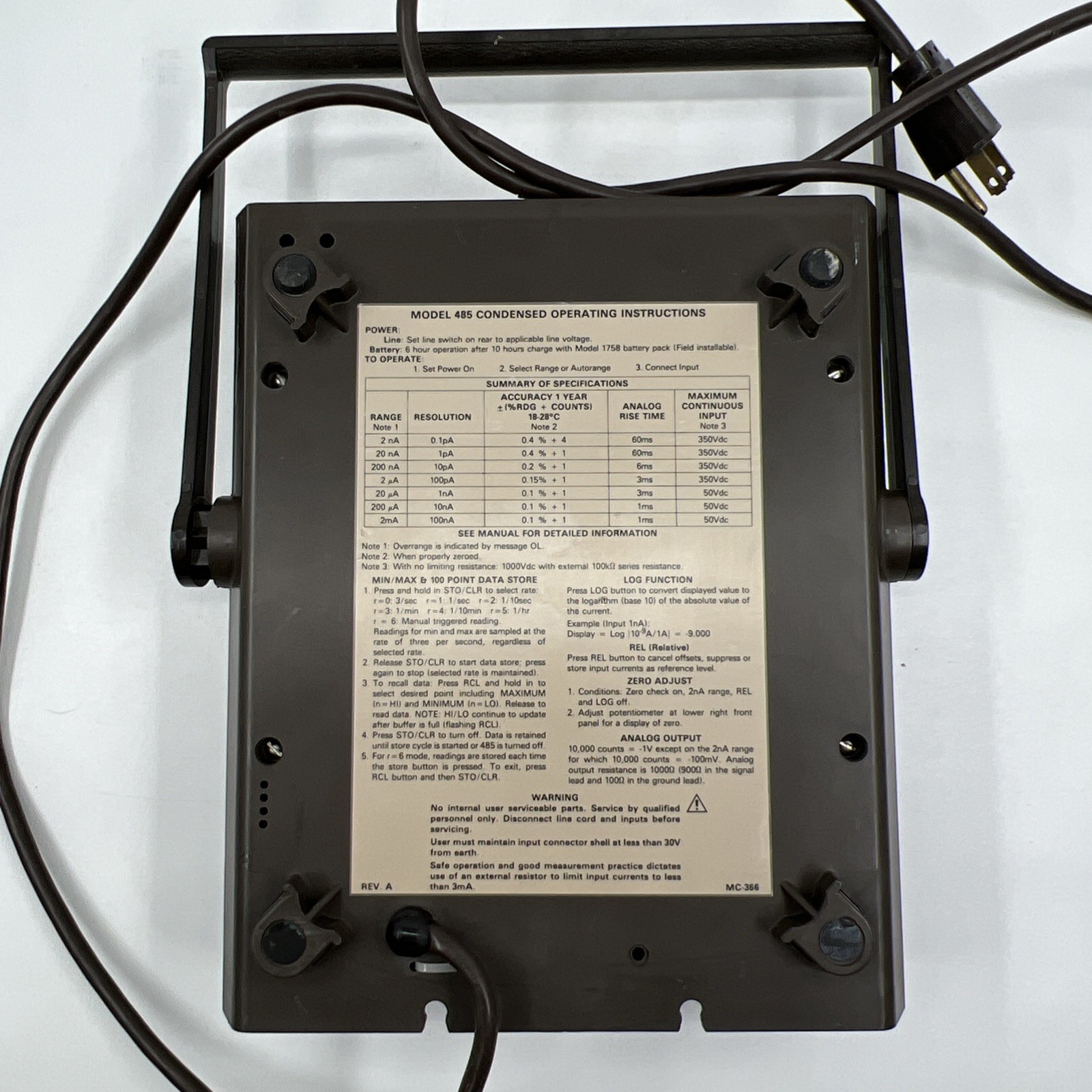 Keithley 485 Auto ranging Picoammeter bench top Parts Only