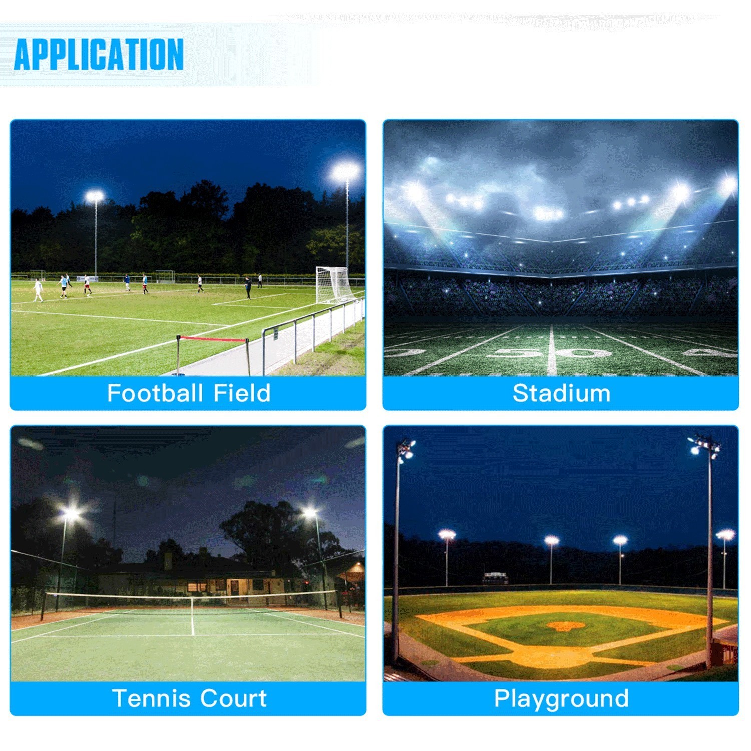 LED Stadium Lights 600W Flood Light 90000LM Playground Arena Flood Light Fixture