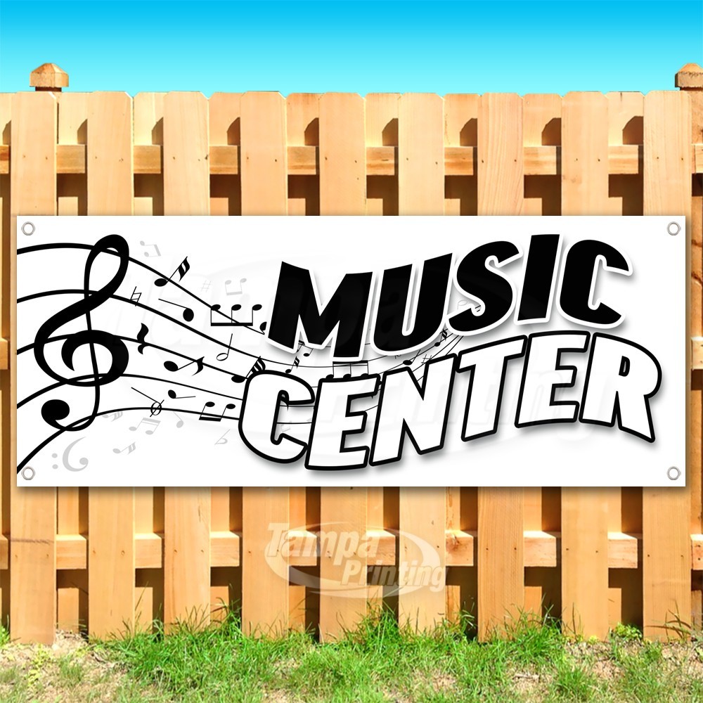 MUSIC CENTER Advertising Singing Instruments Vinyl Banner Flag Sign USA SB10739