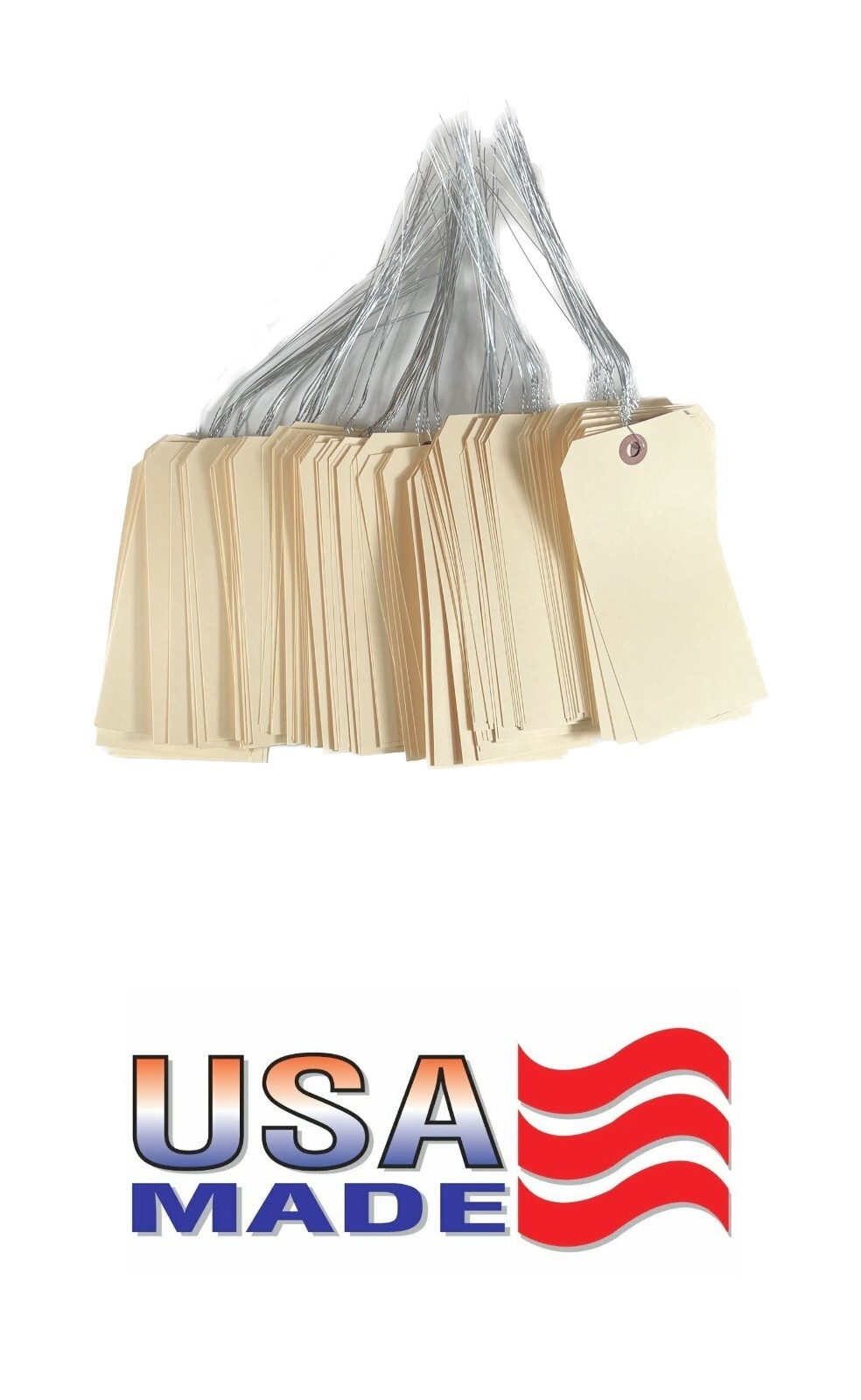 100 pcs 5 3/4″ x 2 7/8″ Size 7 Manila Large Pre-Wired Parts Price Tags with Wire