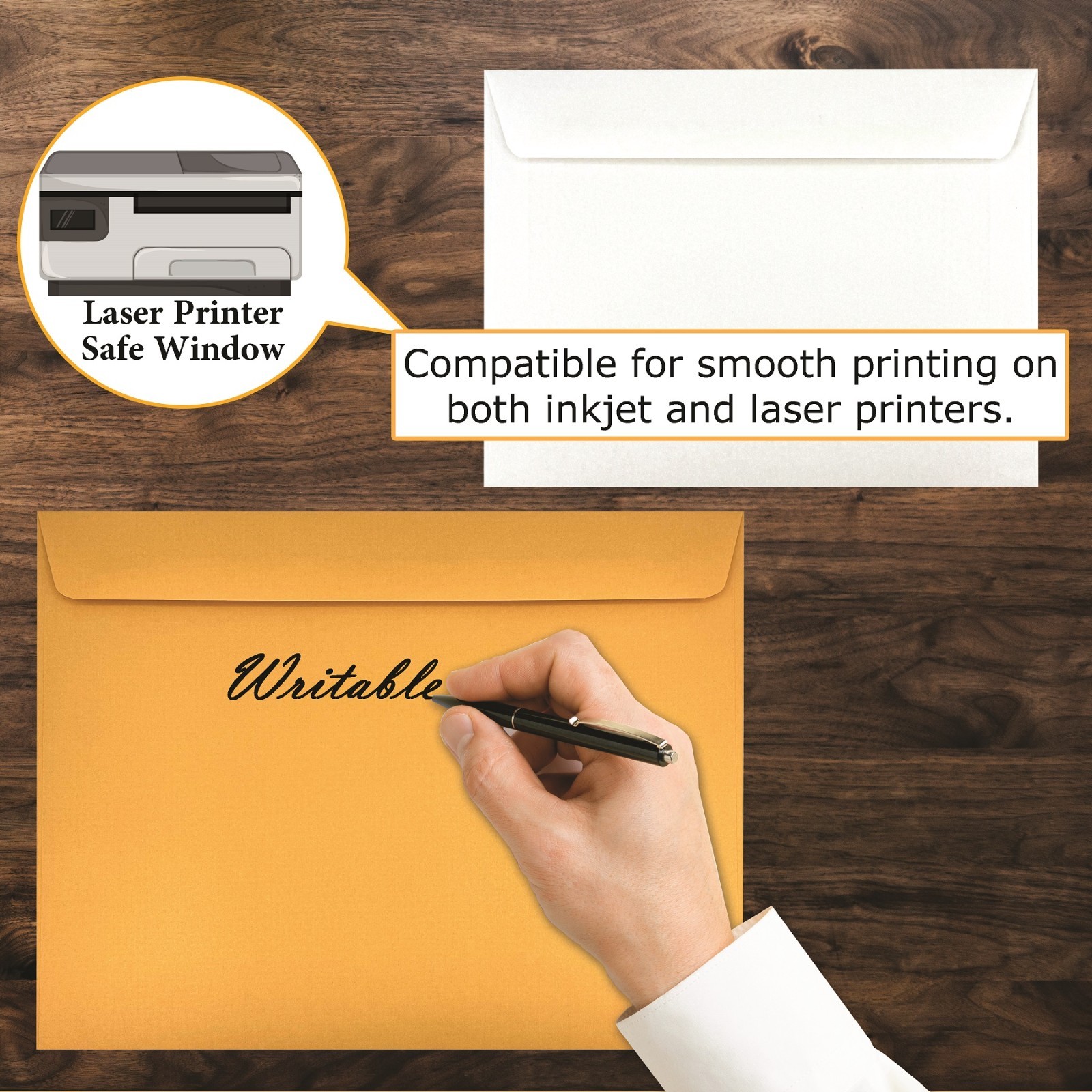 Cashier Depot 10″ x 13″ Booklet Envelopes, Sturdy 28lb. White, Gum Flap, 500/Box