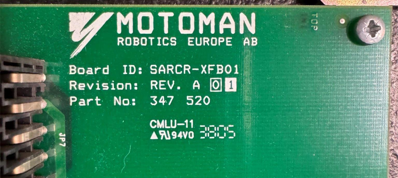 Motoman 347 520 SARCR-XFB01 Robotics Control Board