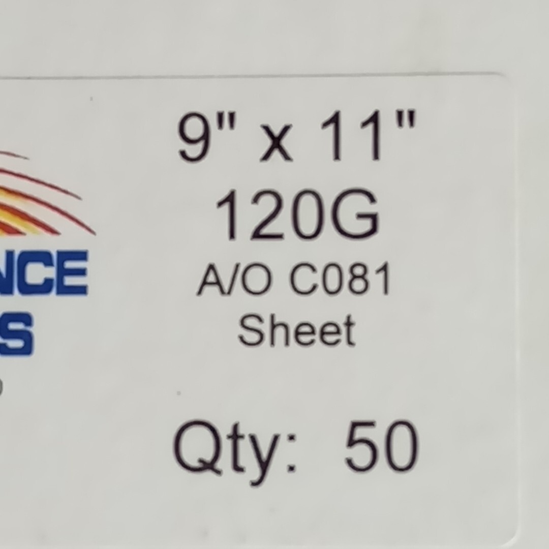 Performance Abrasives 120 Grit ALO Open Cabinet Sand Paper 9×11 Mexico 50 Sheets