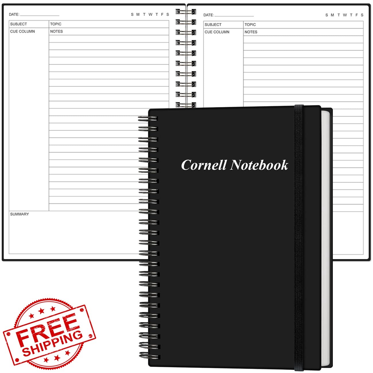 Yaridar Cornell Notebook Black 5.8×8.5in