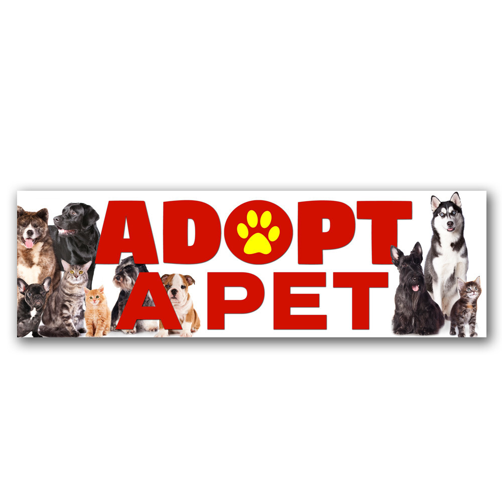 Adopt a Pet Vinyl Banner with Optional Sizes (Made in the USA)