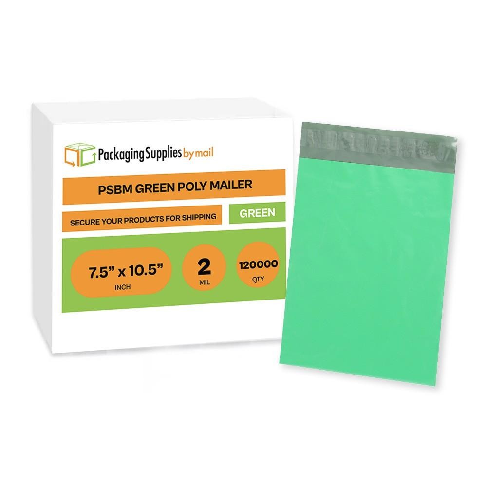 120000 7.5″x10.5″ Green Poly Mailers Shipping Bags Packaging Envelopes – 2 Mil