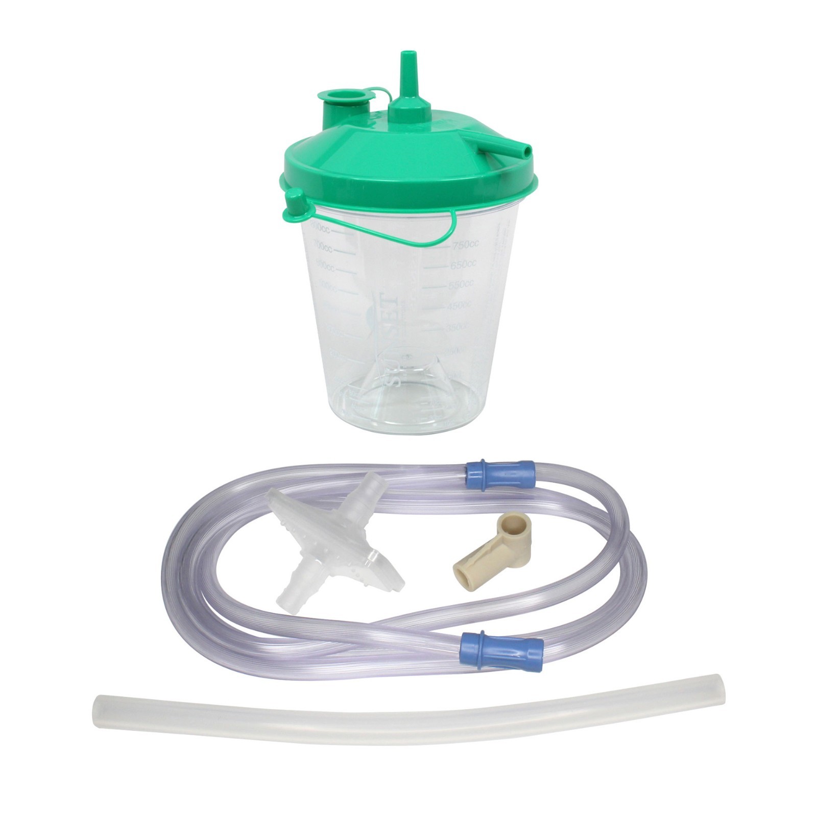 Full Suction Canister Kit 800 mL Canister, Tubing, Filter, Elbow, RES026S-EL10NT