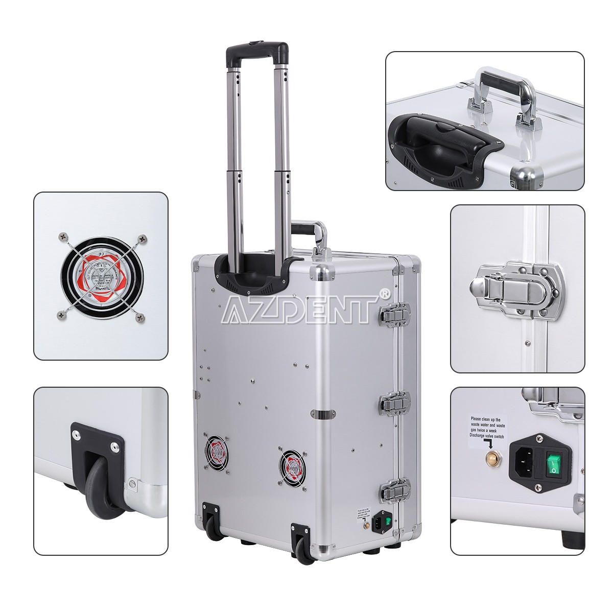 Portable Dental Delivery Unit Cart Built in Air Compressor Curing light scaler