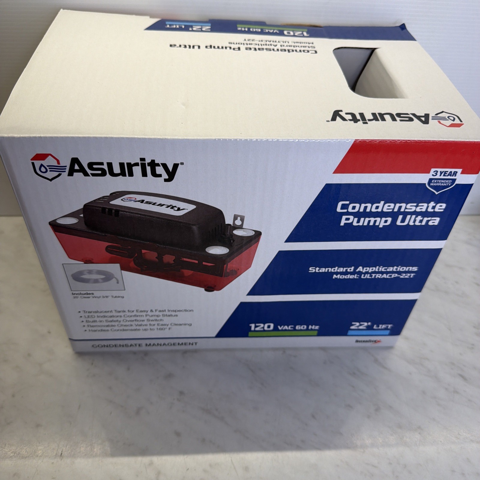 DIVERSITECH / ASURITY Condensate Pump Ultra ULTRACP-22T-120 VAC Free Shipping