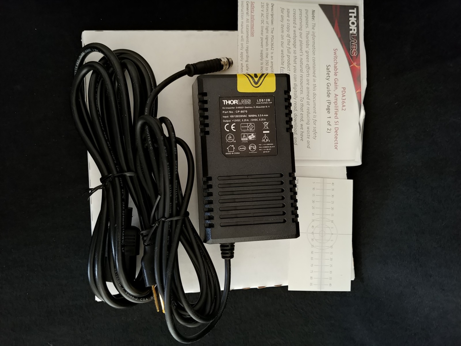 Thorlabs PDA36A2 Si Switchable Gain Detector, 350-1100 nm, 12 MHz BW, 13 mm²