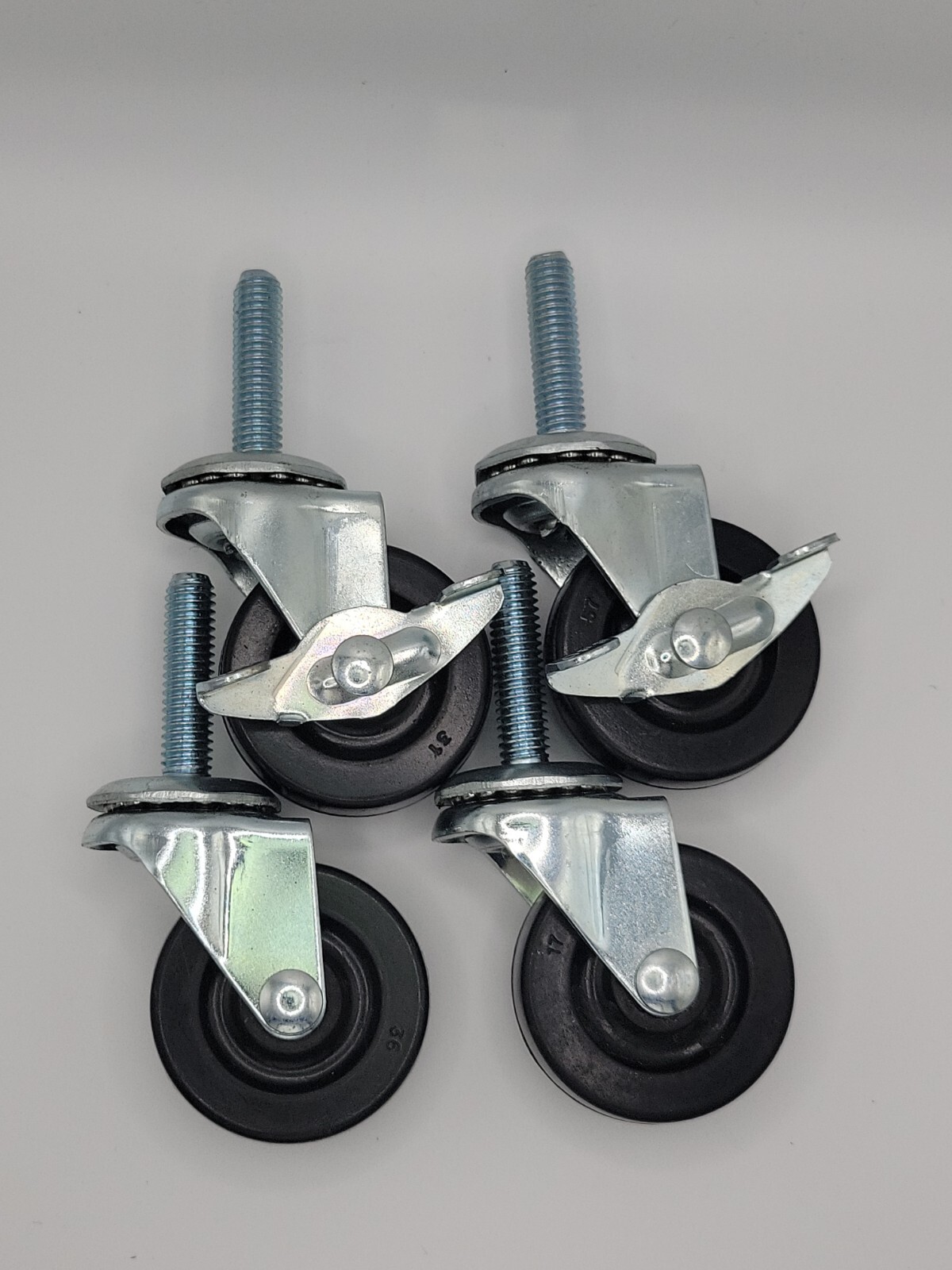 2″ Replacement Caster Wheel Set Threaded Stud Colson Mfg Metro Shelf Chair Desk