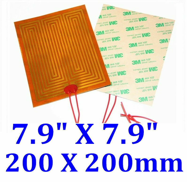 8″ X 8″ 200 X 200mm 12V 120W w/ 3M Factory Direct Sale CE JSRGO Kapton Heater